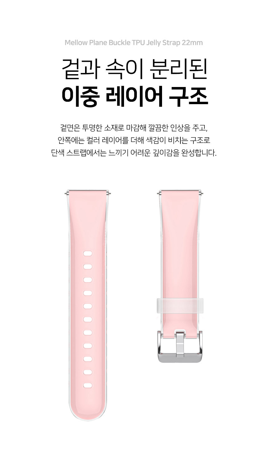 보이스캐디 T13 Pro T12 T11 호환 멜로우 플레인 버클 TPU 젤리 스트랩 22mm 상세 설명 3