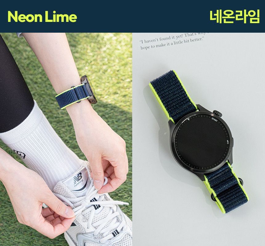 보이스캐디 T13 Pro T12 T11 호환 듀오링 스포츠 나일론 스트랩 22mm 상세 설명 37