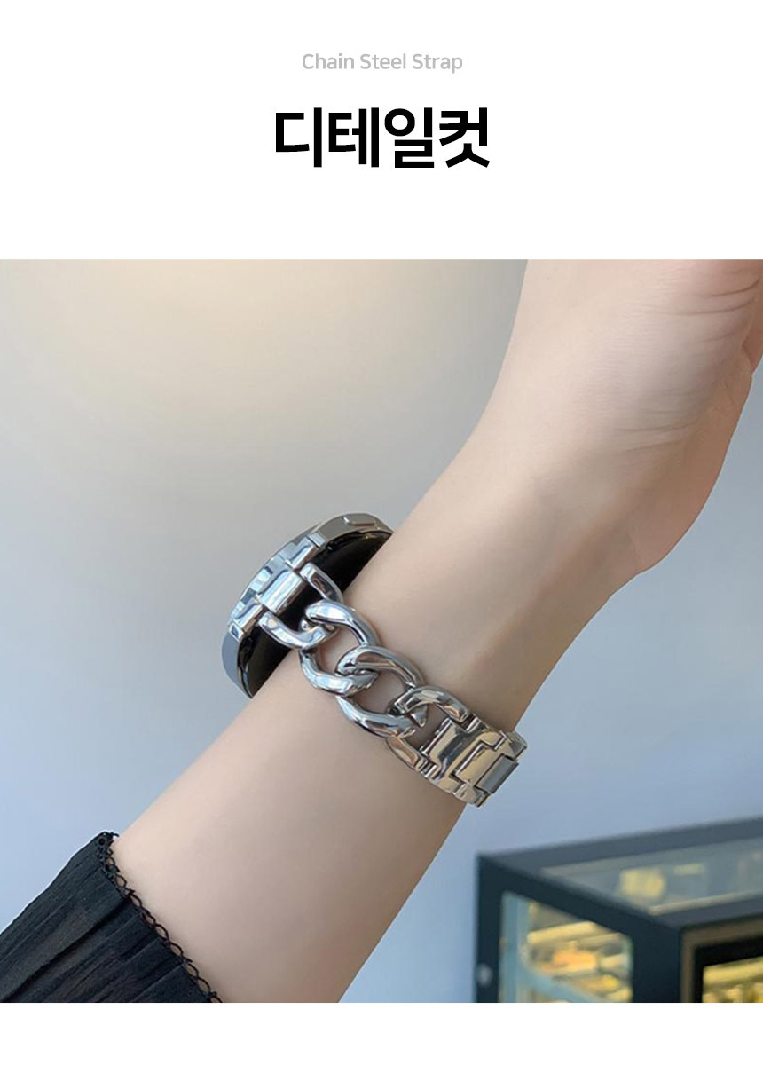 보이스캐디 러닝워치 뉴런 R21 호환 체인 스틸 스트랩 22mm 상세 설명 7