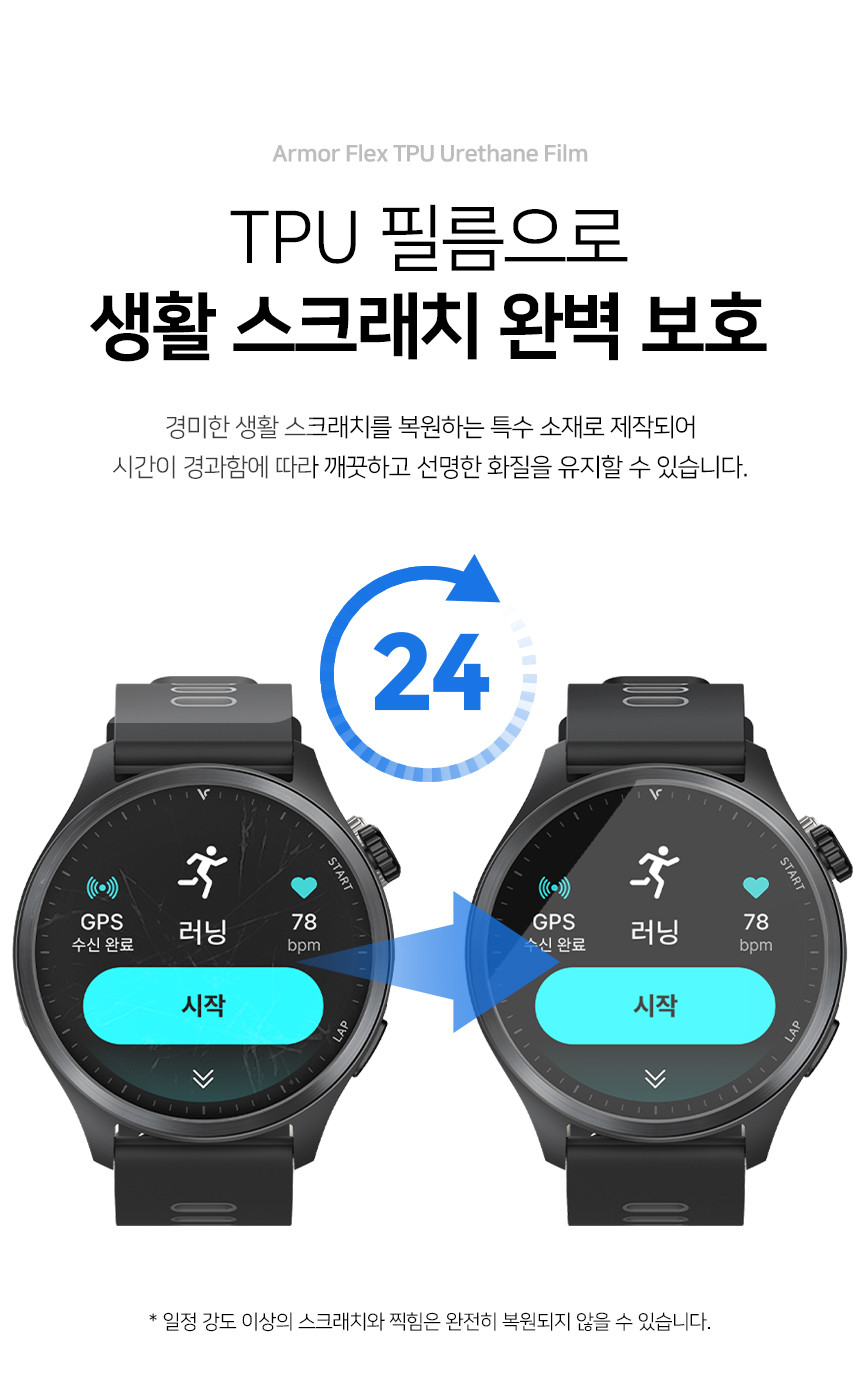 아머 플렉스 TPU 자가복원 풀커버 우레탄 액정보호필름 보이스캐디 러닝워치 뉴런 R21, 3매입 상세 설명 3